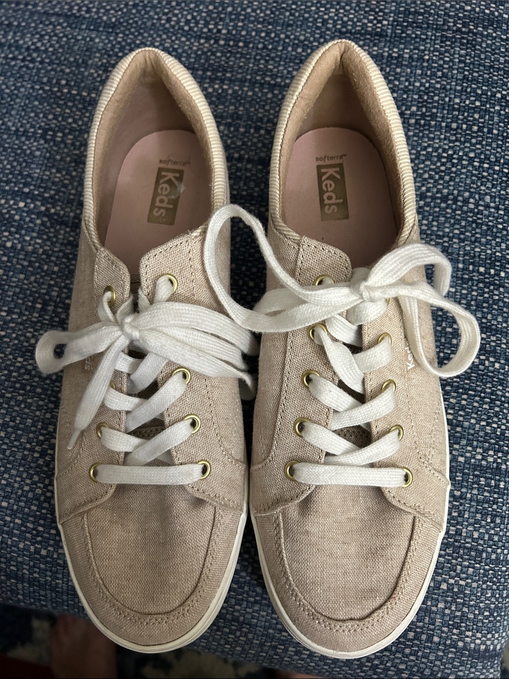 Keds Women's Light Beige Canvas Lace-Up Sneakers